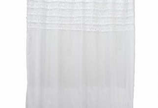 800x800px White Ruffle Shower Curtain Picture in Curtain