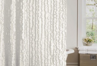 700x700px White Ruffled Curtains Picture in Curtain
