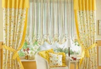 520x514px Yellow And White Curtains Picture in Curtain