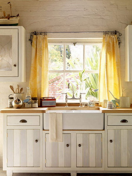 Yellow Kitchen Curtains in Curtain