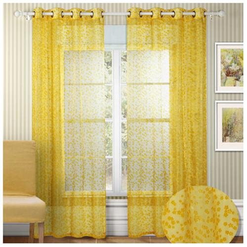 Yellow Sheer Curtains in Curtain