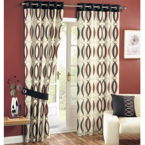 Black And Cream Curtains in Curtain