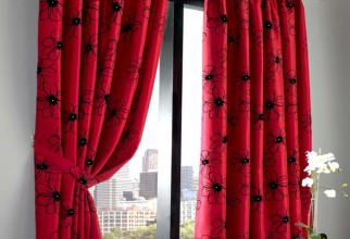 700x700px Black And Red Curtains Picture in Curtain