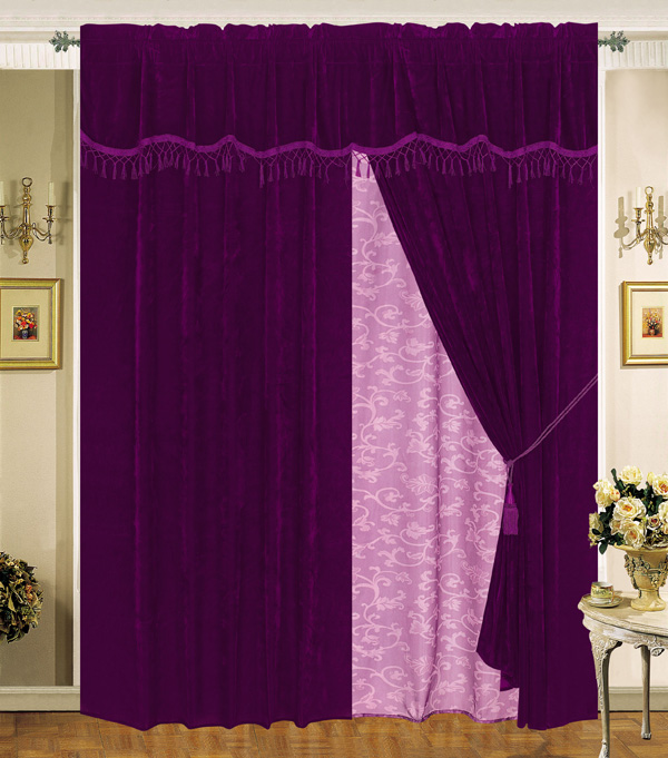Purple Velvet Curtains in Curtain
