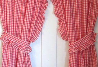 570x704px Red Gingham Curtains Picture in Curtain