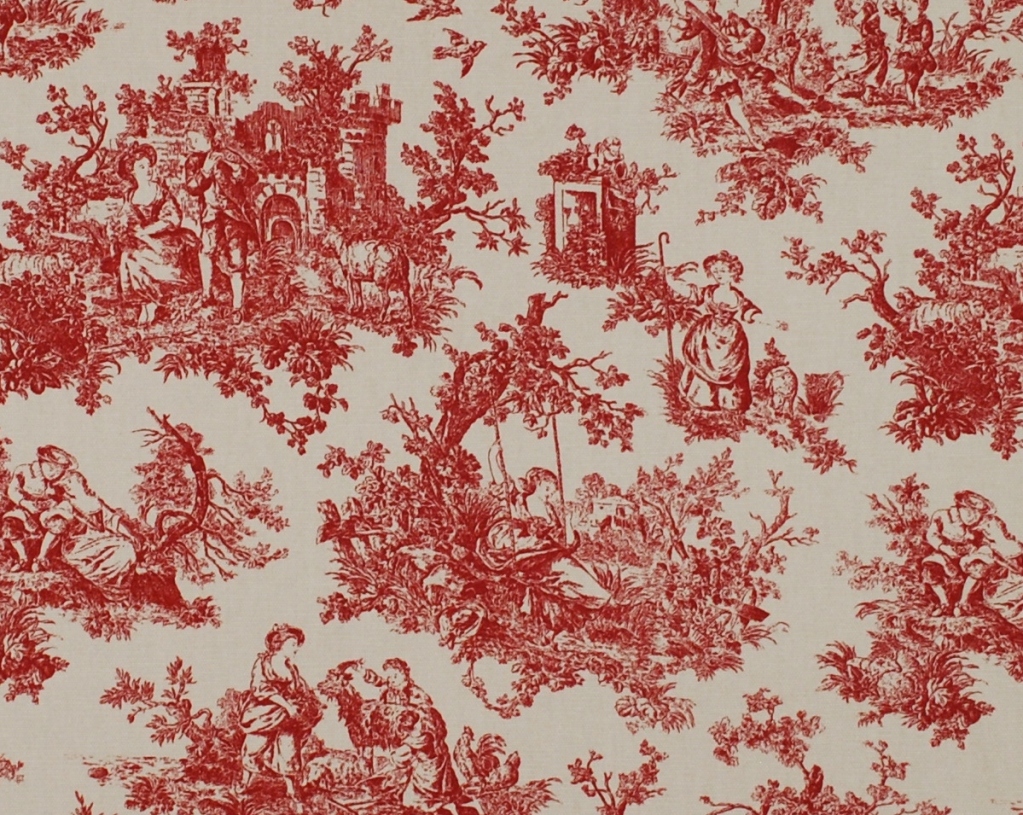 Red Toile Curtains in Curtain