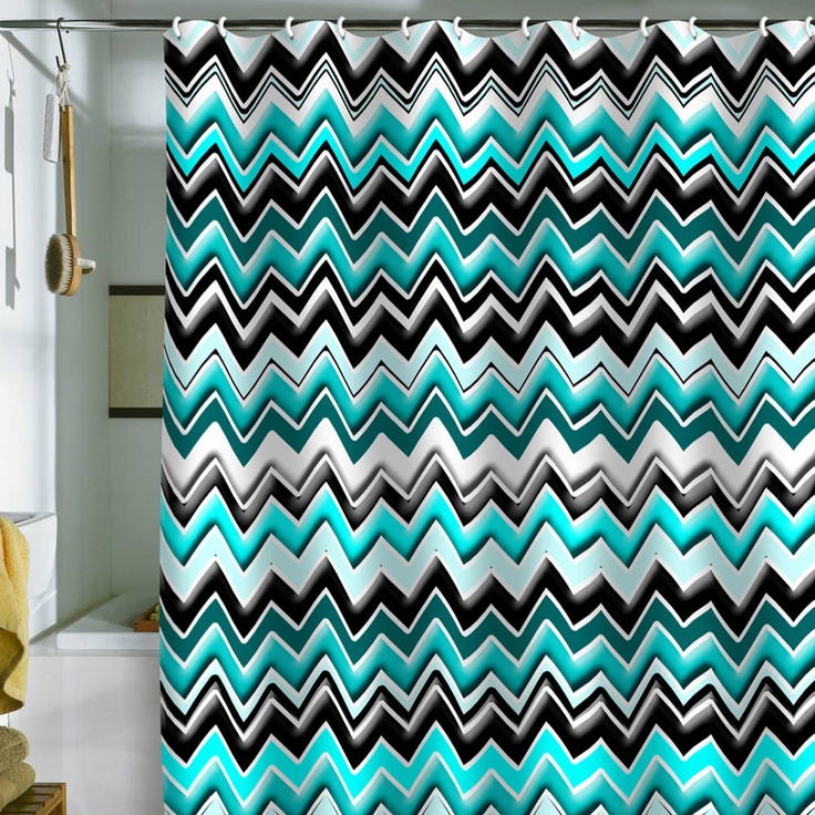 Turquoise Chevron Curtains in Curtain