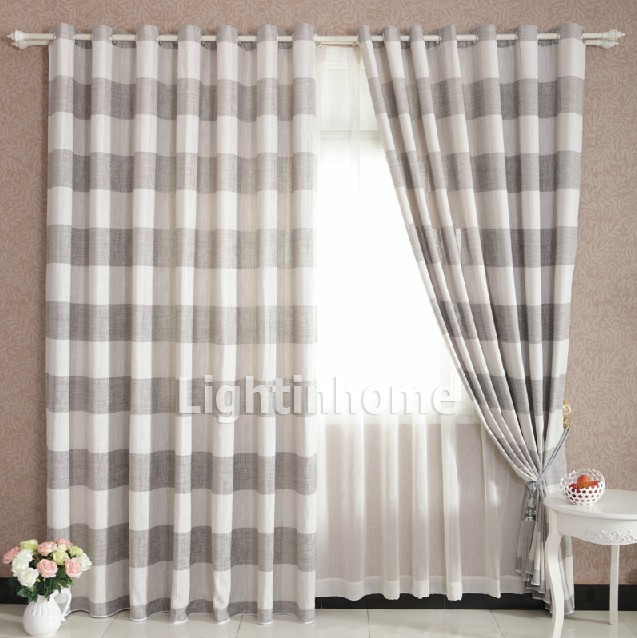 White And Gray Curtains in Curtain