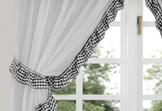 750x1000px Black And White Kitchen Curtains Picture in Curtain