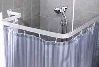 510x295px Bendable Shower Curtain Rod Picture in Curtain