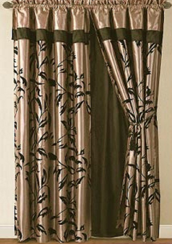 Black And Tan Curtains in Curtain
