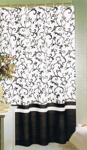 Black And White Fabric Shower Curtain in Curtain