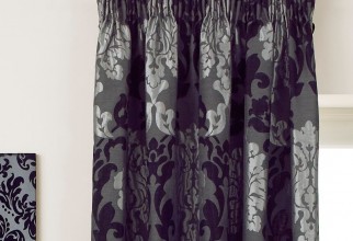 800x800px Black Damask Curtains Picture in Curtain