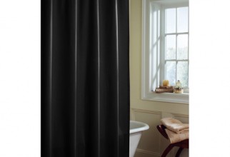 500x500px Black Fabric Shower Curtain Picture in Curtain