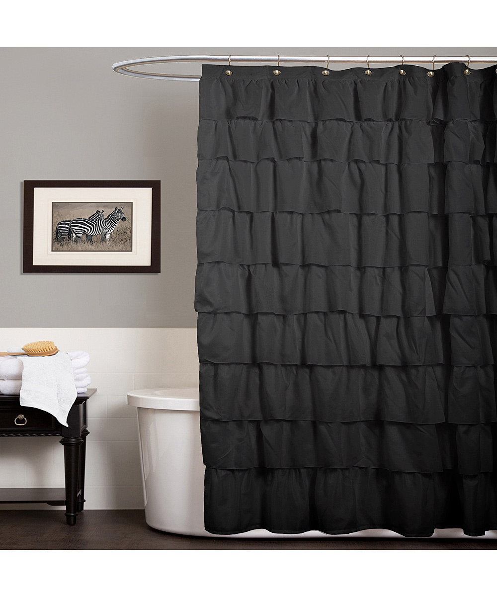 Black Ruffle Shower Curtain in Curtain