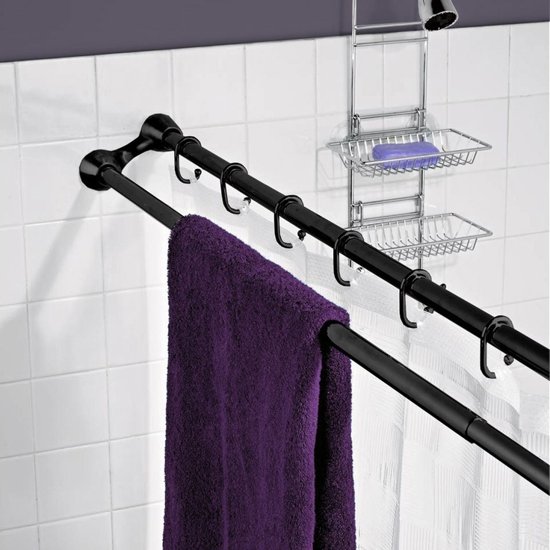 Black Shower Curtain Rod in Curtain