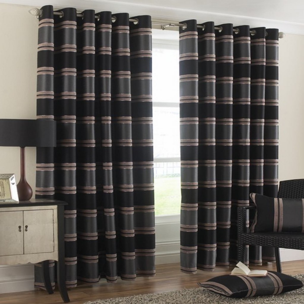 Black Striped Curtains in Curtain