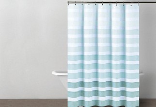 600x432px Blue And White Striped Shower Curtain Picture in Curtain