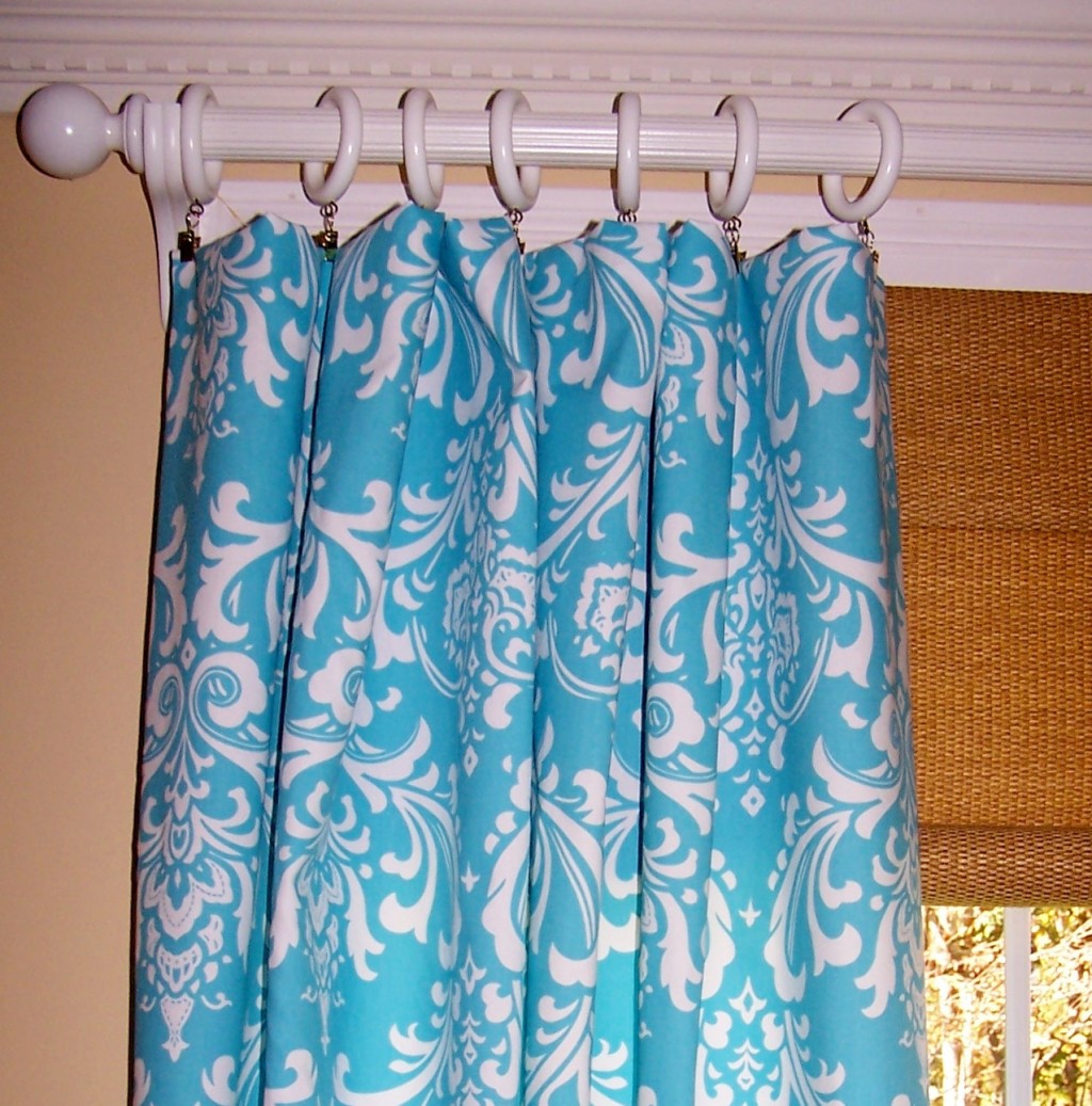 Blue Damask Curtains in Curtain