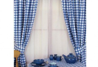 500x500px Blue Gingham Curtains Picture in Curtain