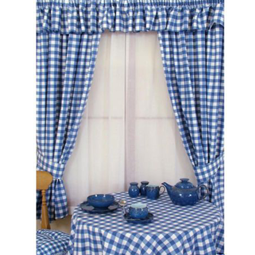 Blue Gingham Curtains in Curtain