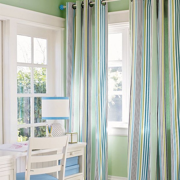 Blue Green Curtains in Curtain
