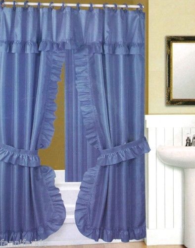 Blue Ruffle Shower Curtain in Curtain