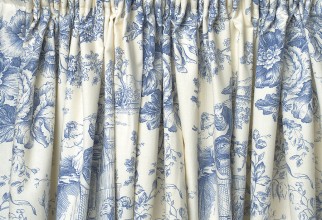 900x900px Blue Toile Curtains Picture in Curtain