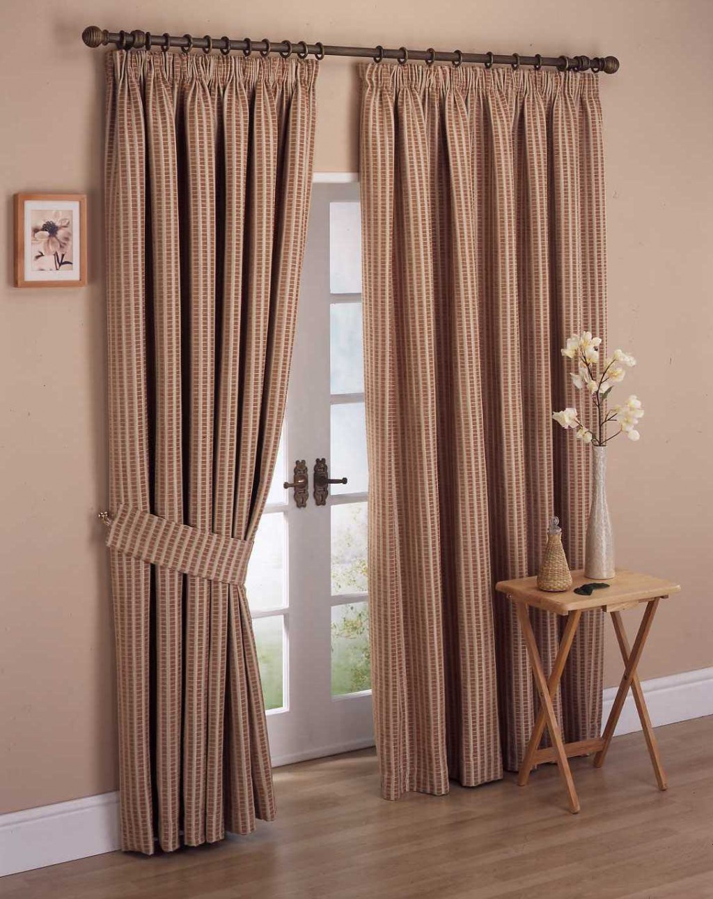 Brown And White Curtains in Curtain