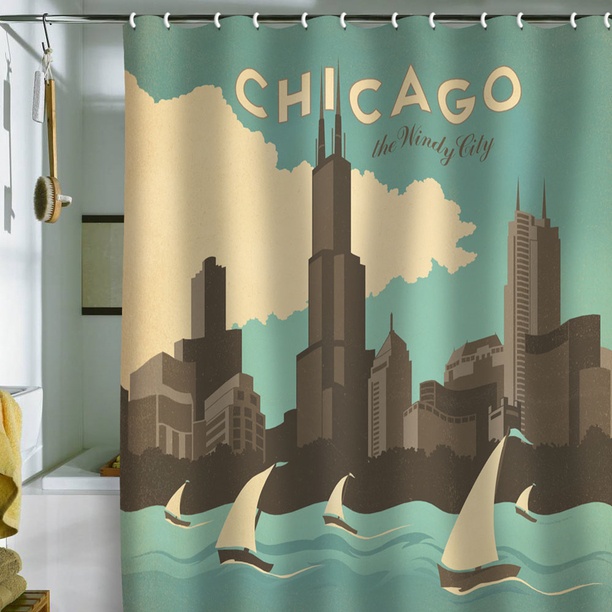 Chicago Shower Curtain in Curtain