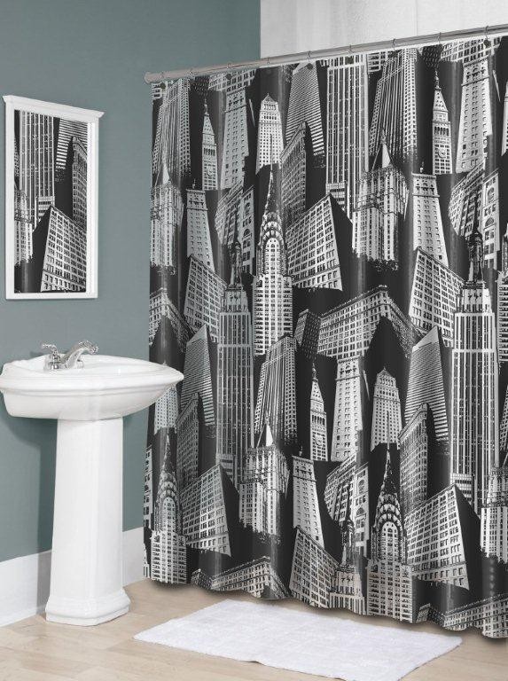 Cityscape Shower Curtain in Curtain