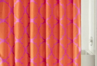 400x541px Coral Colored Shower Curtain Picture in Curtain