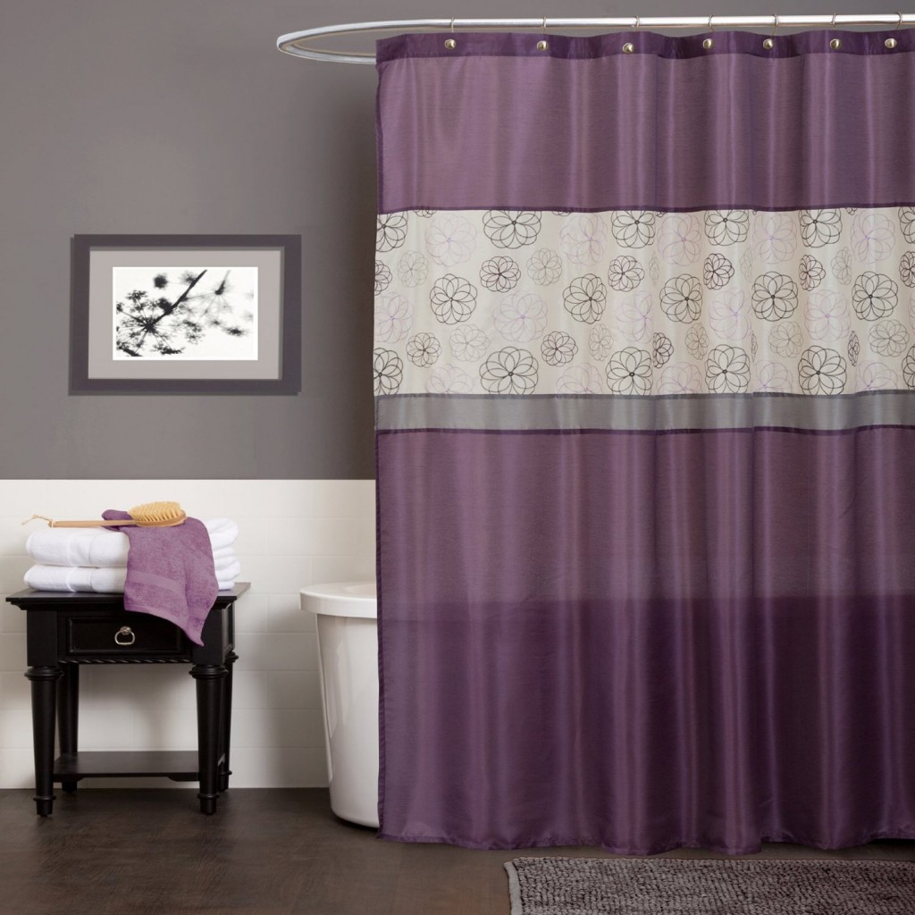 Dark Purple Shower Curtain in Curtain