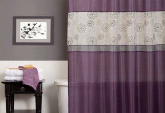1500x1500px Dark Purple Shower Curtain Picture in Curtain