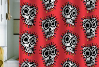 500x500px Day Of The Dead Shower Curtain Picture in Curtain