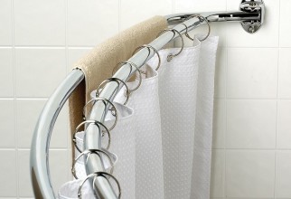 750x639px Double Curved Shower Curtain Rod Picture in Furniture Idea