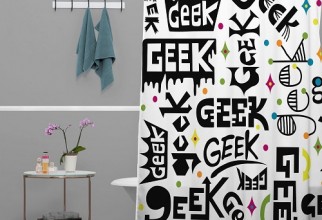 500x500px Geek Shower Curtain Picture in Curtain