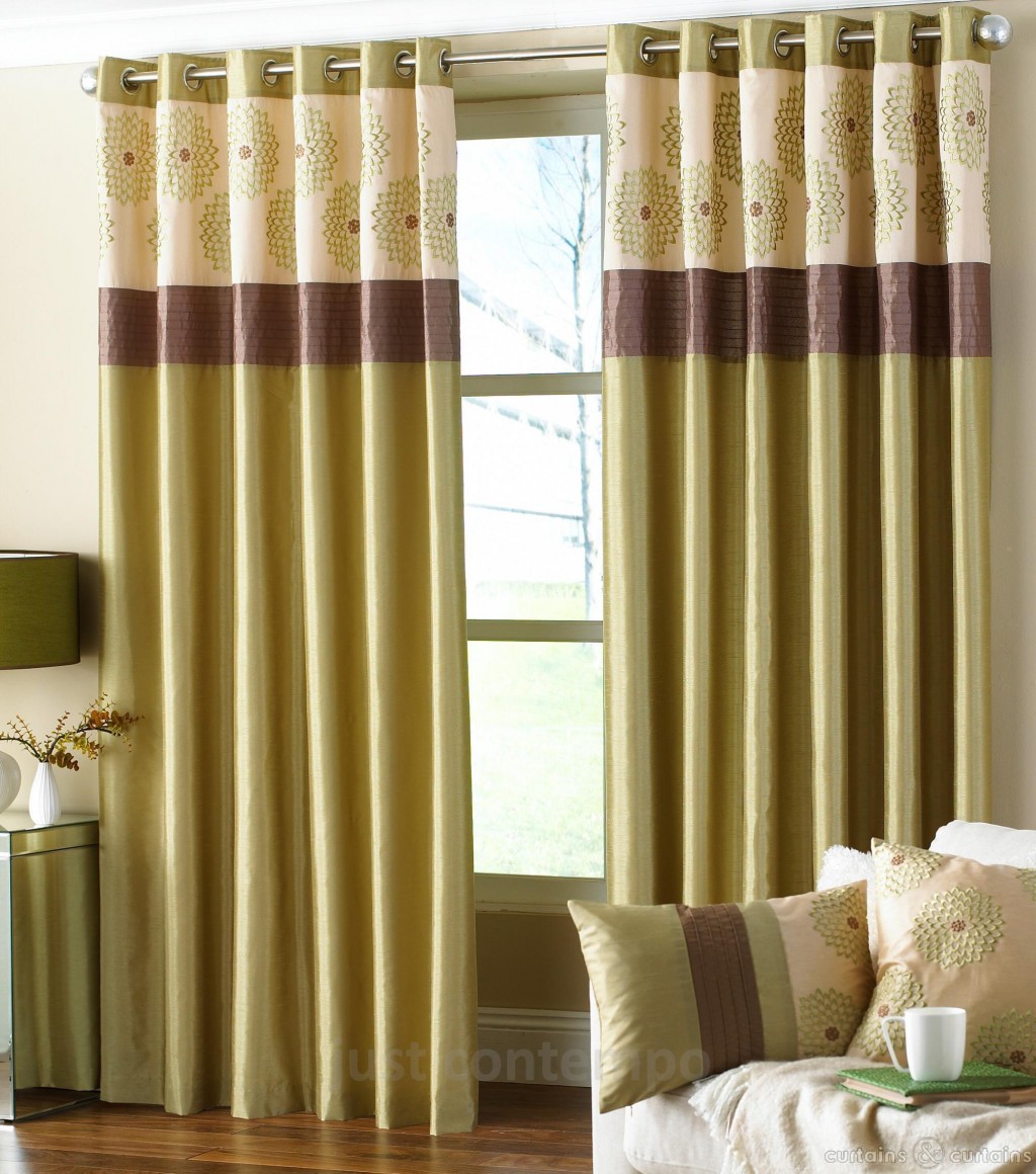 Green And Brown Curtains in Curtain