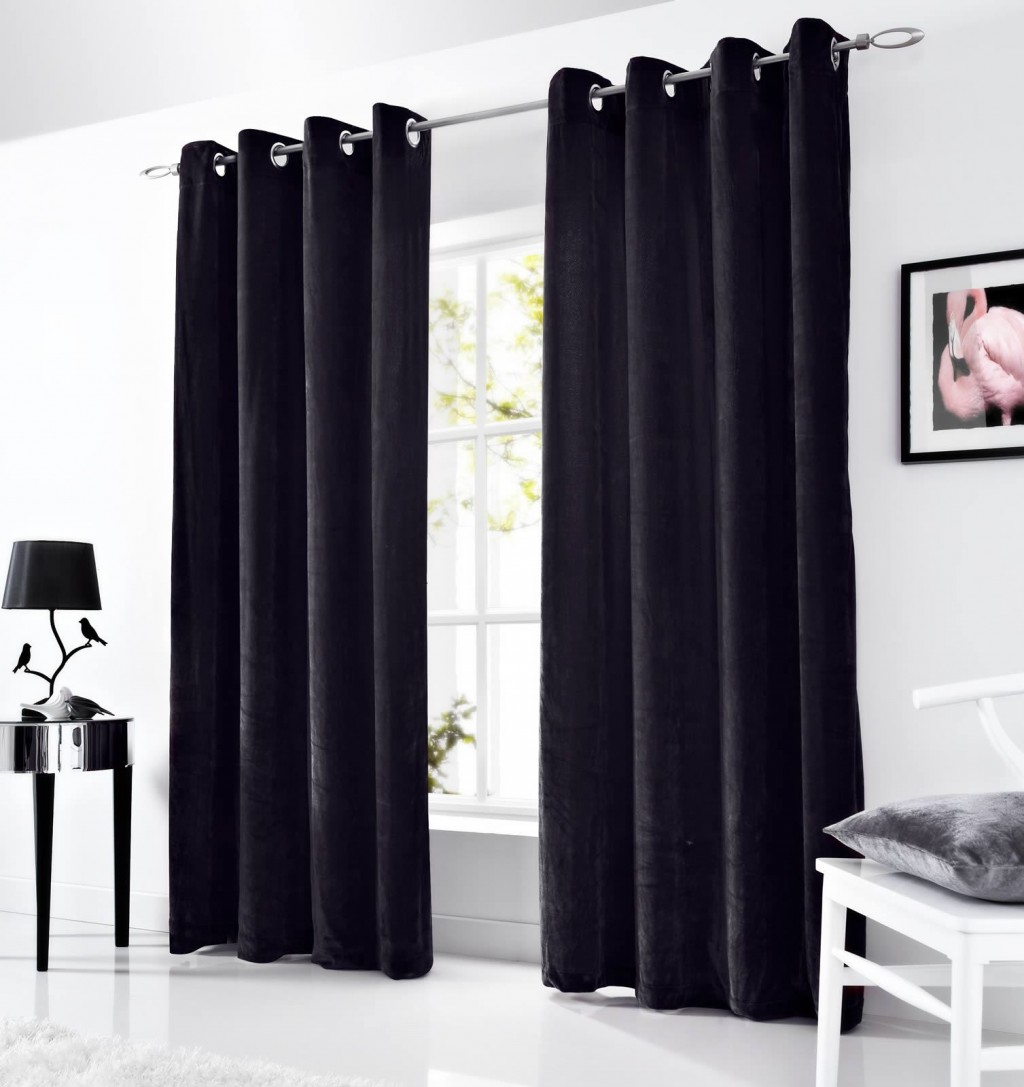 Grey Velvet Curtains in Curtain
