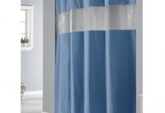 500x500px Hookless Shower Curtain With Window Picture in Curtain