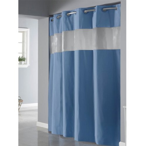 Hookless Shower Curtain With Window in Curtain
