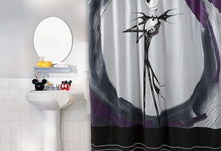550x550px Nightmare Before Christmas Shower Curtain Picture in Curtain
