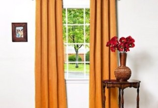 355x355px Orange Blackout Curtains Picture in Curtain