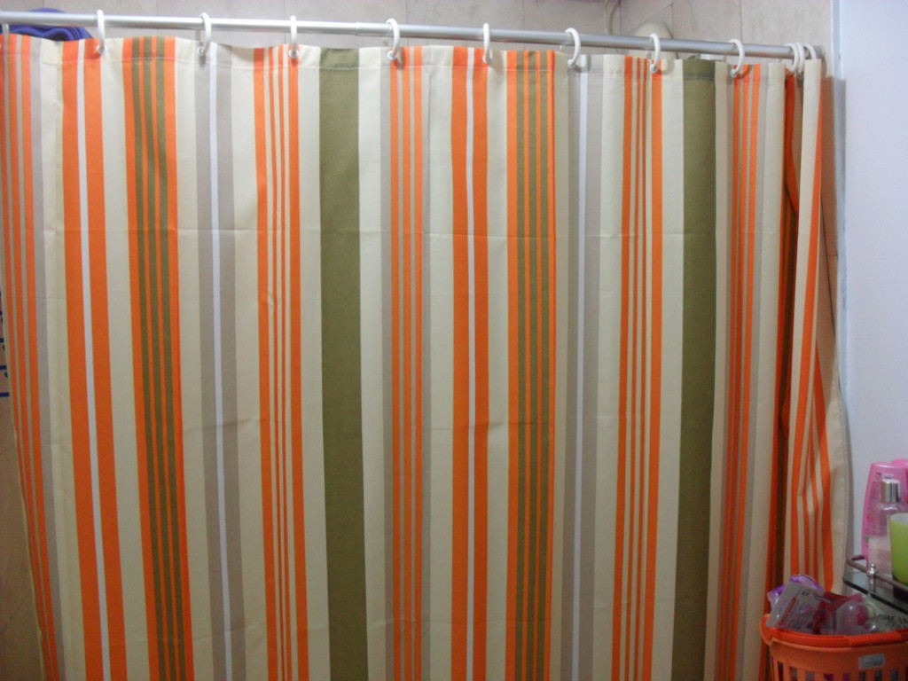 Orange Striped Curtains in Curtain
