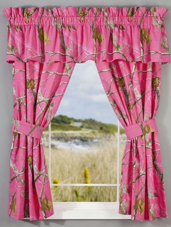 Pink Camo Curtains in Curtain