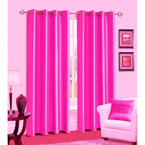 Pink Silk Curtains in Curtain