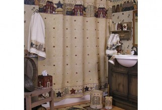 600x525px Primitive Shower Curtain Picture in Curtain