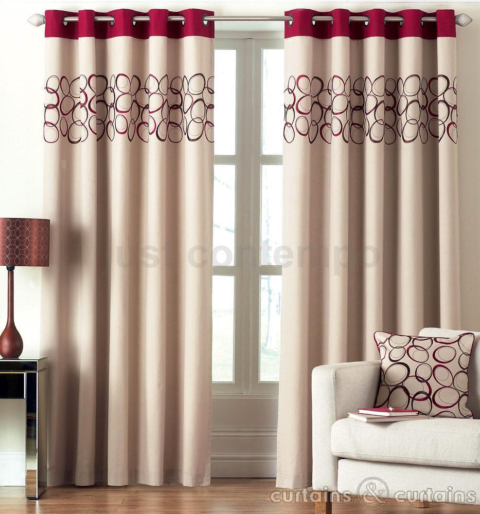 Red And Brown Curtains in Curtain