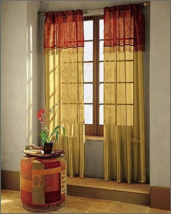 Red And Gold Curtains in Curtain