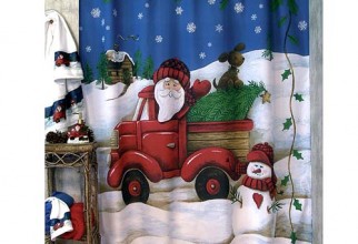 500x500px Santa Shower Curtain Picture in Curtain